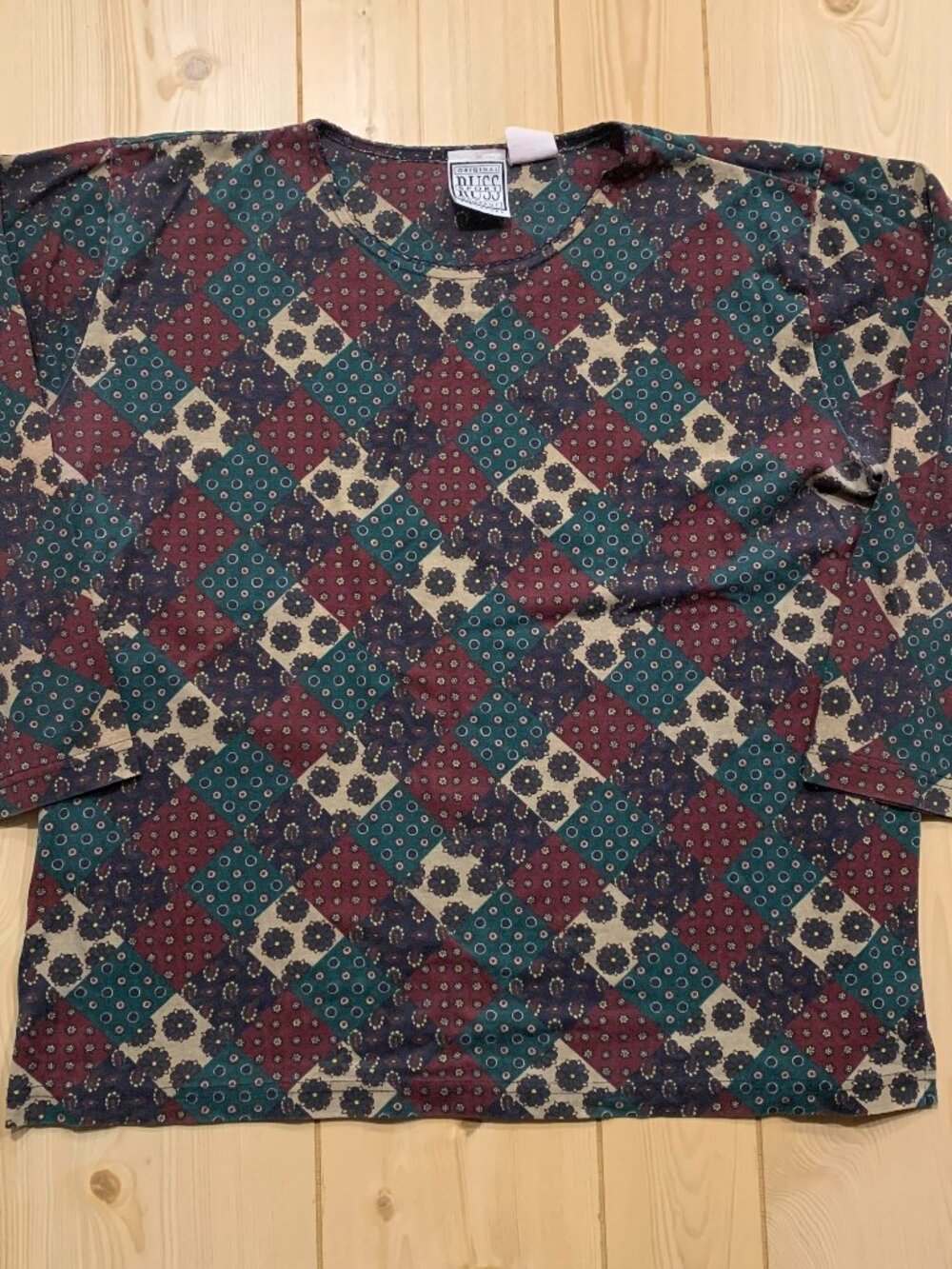 Vintage 90s Russ Sport Company Original Signature Floral Retro Women's Blouse 1X